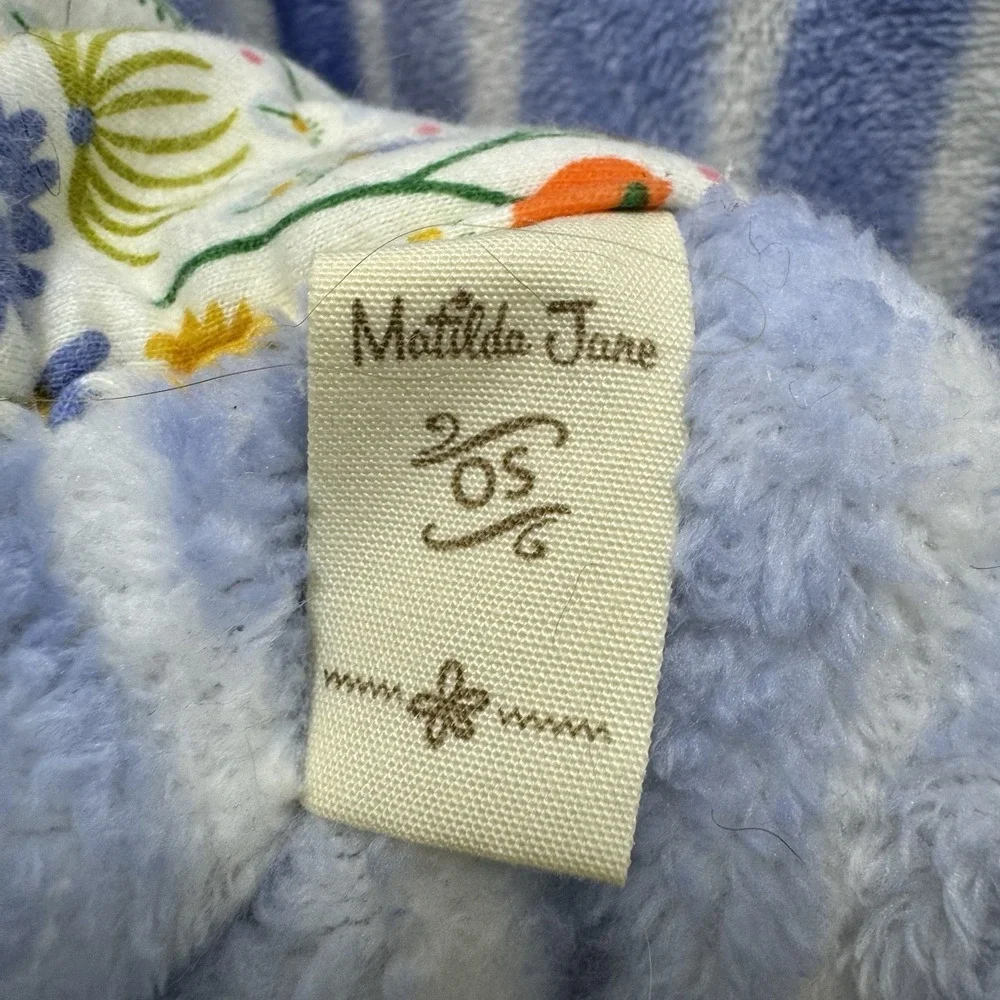 Matilda Jane Throw Blanket Botanical Striped Fleece Ruffle Floral 60